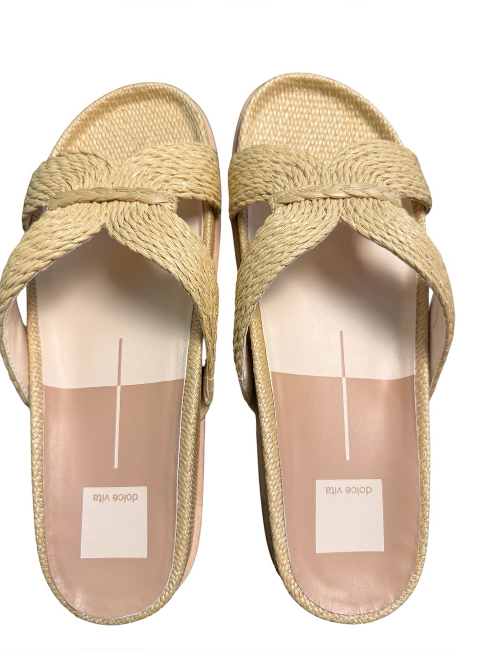 DOLCE VITA SELDA LT NATURAL RAFFIA SANDALS Size 8 - Picture 3 of 8